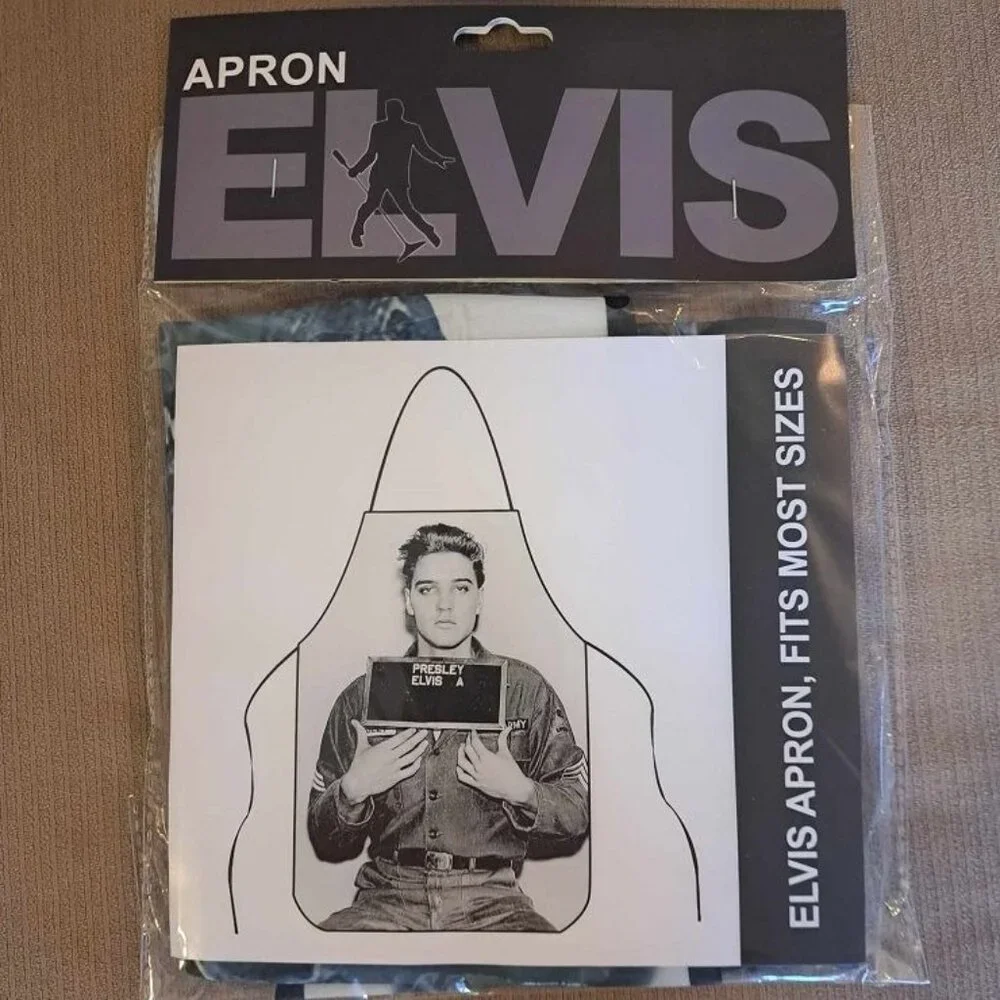 Elvis Presley Enlisting Army Apron Fun Kitchen Wear Linen Fits Most Sizes NIP